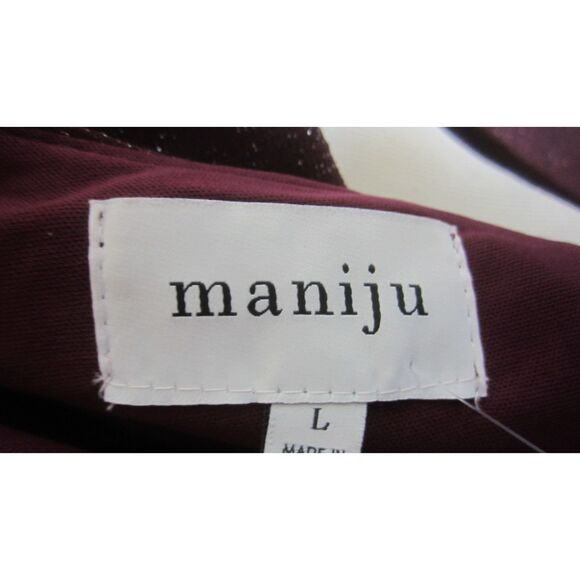 NWT STUNNING DEEP PURPLE (EGGPLANT ) MAXI LUXE LONG SLEEVE LOW BACK GOWN MANIJU - Picture 8 of 9